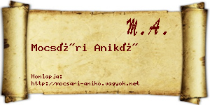 Mocsári Anikó névjegykártya