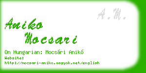 aniko mocsari business card