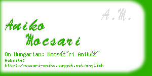 aniko mocsari business card